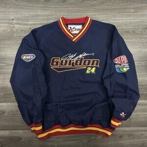 Jeff Gordon Pullover Jacket Mens XL Navy NASCAR Racing Chase Authentics 90s
